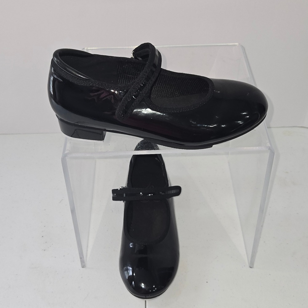 Stelle Girls Black Patent Leather Mary Jane Tap Shoes Size 2ML AC344